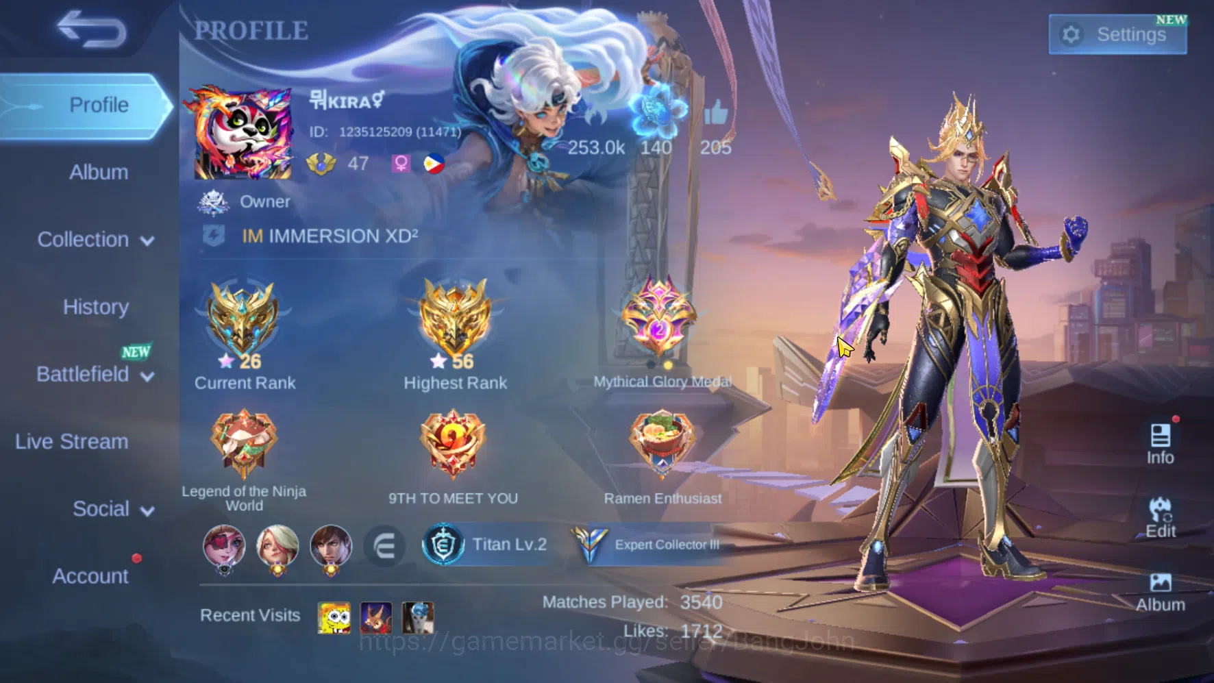 Hero 83 | Skin 147 | MSC Nathan | M7 Granger | Epic Gussion | Epic Clint | Saint Seiya Badang | ML563B Mobile Legends: Bang Bang Others Hero 83 | Skin 147 | MSC Nathan | M7 Granger | Epi image 1