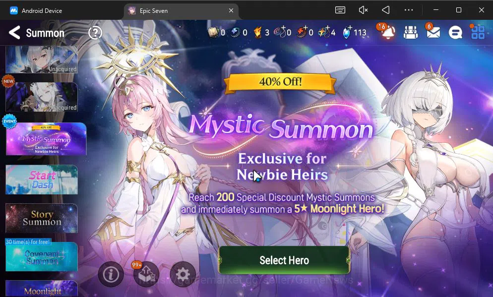 Epic Seven Accounts GLOBAL Unverif|NEW ERA|6 ML(WOM Tenebria,SE Celine image 11