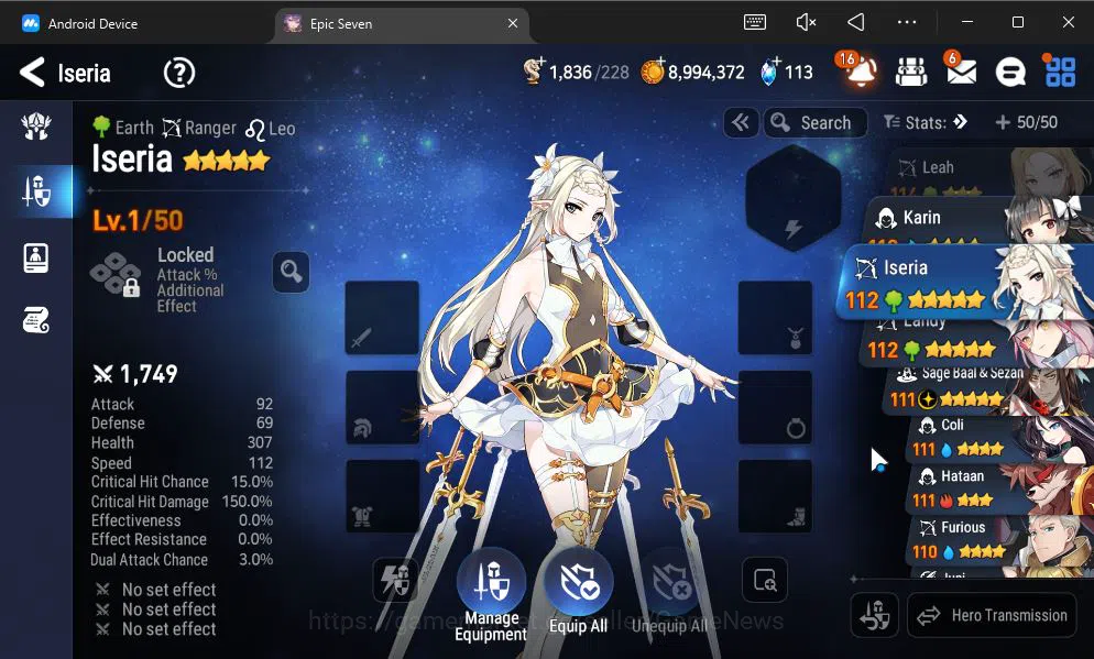 Epic Seven Accounts GLOBAL Unverif|NEW ERA|6 ML(WOM Tenebria,SE Celine image 3
