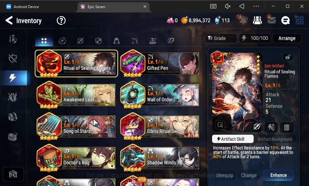 Epic Seven Accounts GLOBAL Unverif|NEW ERA|6 ML(WOM Tenebria,SE Celine image 7