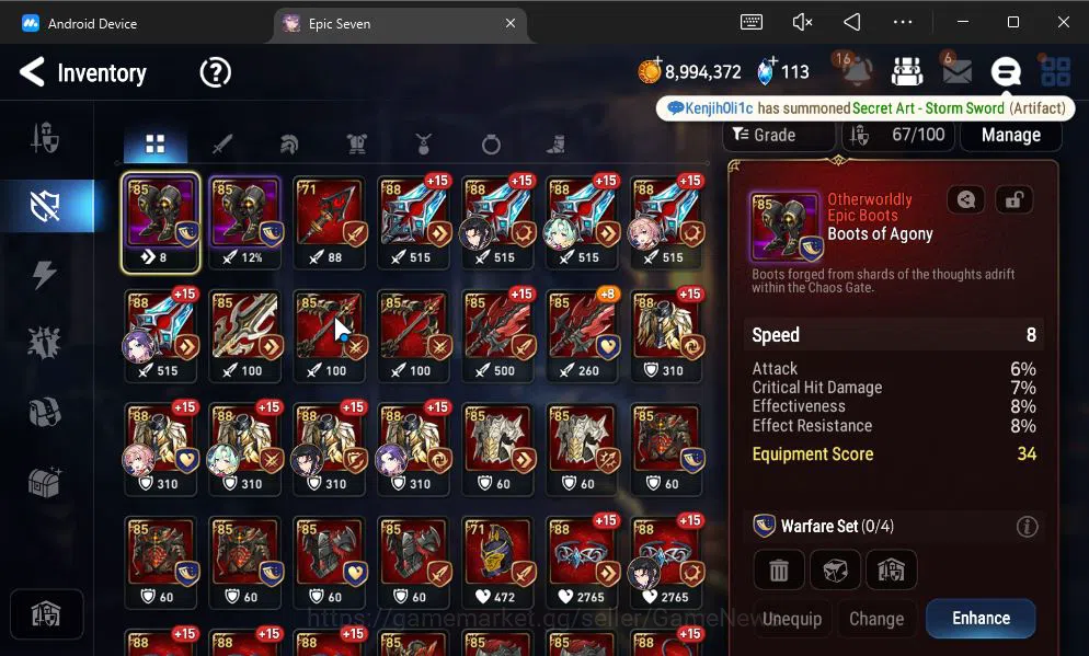 Epic Seven Accounts GLOBAL Unverif|NEW ERA|6 ML(WOM Tenebria,SE Celine image 8