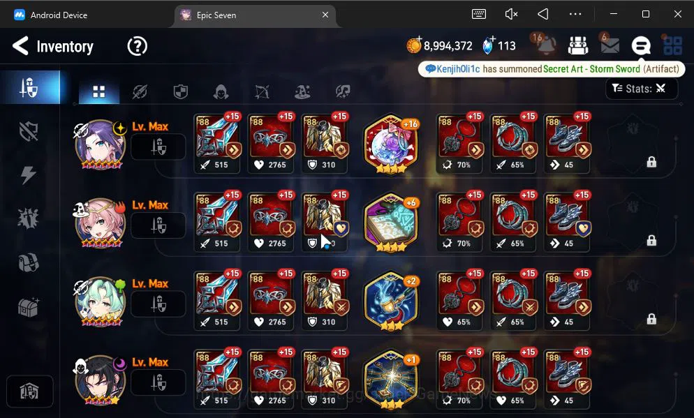 Epic Seven Accounts GLOBAL Unverif|NEW ERA|6 ML(WOM Tenebria,SE Celine image 9
