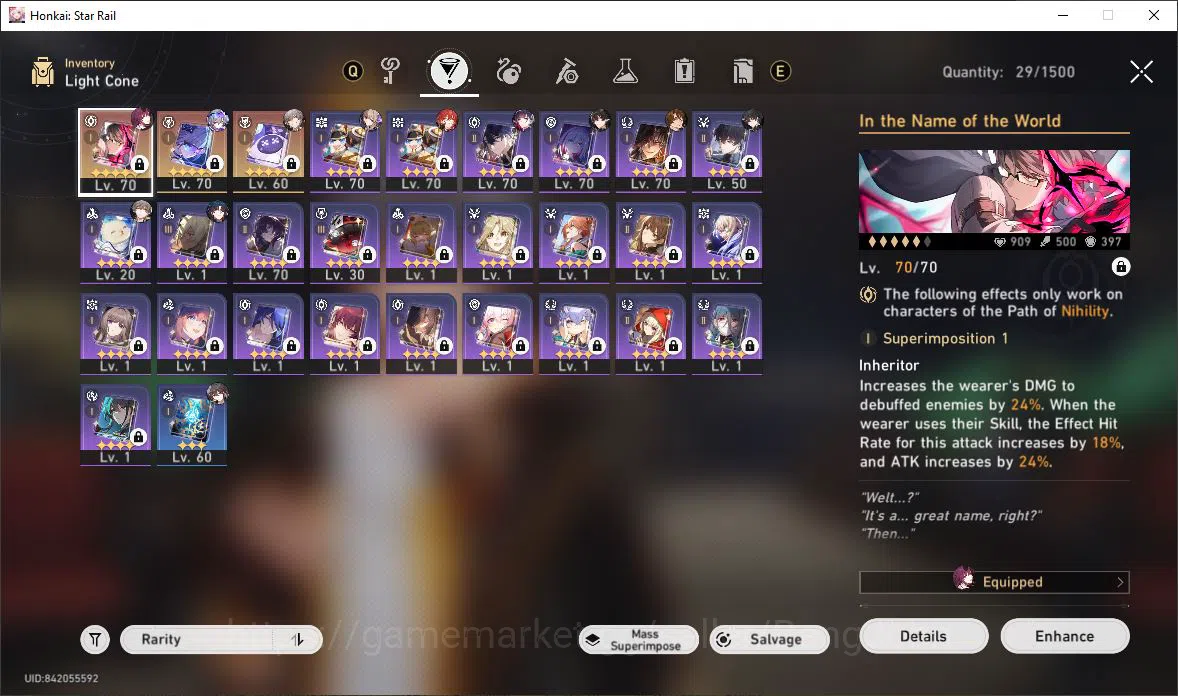 Honkai Star Rail Accounts [ASIA] TL 60 | 8 Limit | Ruan Mei | Dan Heng | Kaf image 8