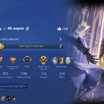 Honor of Kings Accounts Rare Skin Global Hero 113 Skin 214: LOM Yango, 2Limited(Li Bai, Heino) KIC Luna, 5 Legend(Li
