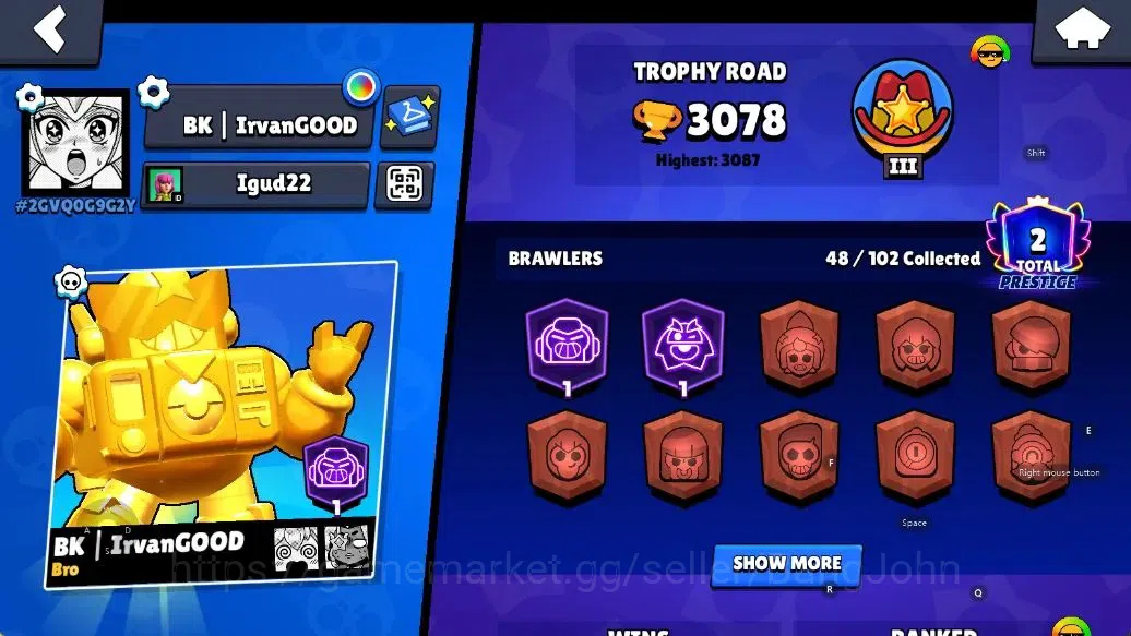 Brawl Stars Accounts Android | 3078 Thropy|48 Brawler-7 Max Lv|3 Max Lv image 2