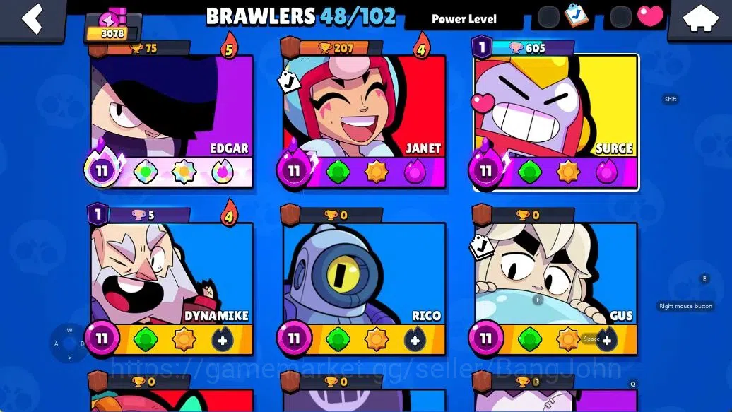 Brawl Stars Accounts Android | 3078 Thropy|48 Brawler-7 Max Lv|3 Max Lv image 5