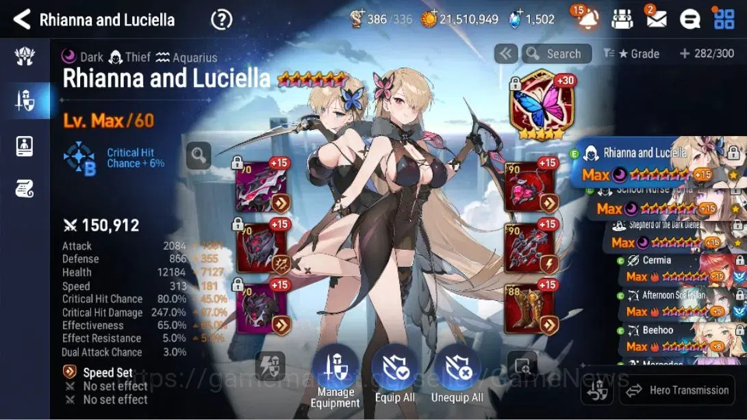 Epic Seven Accounts Asia| 21 ML (Shepherd ot Dark Diene, Rhianna and L image 12