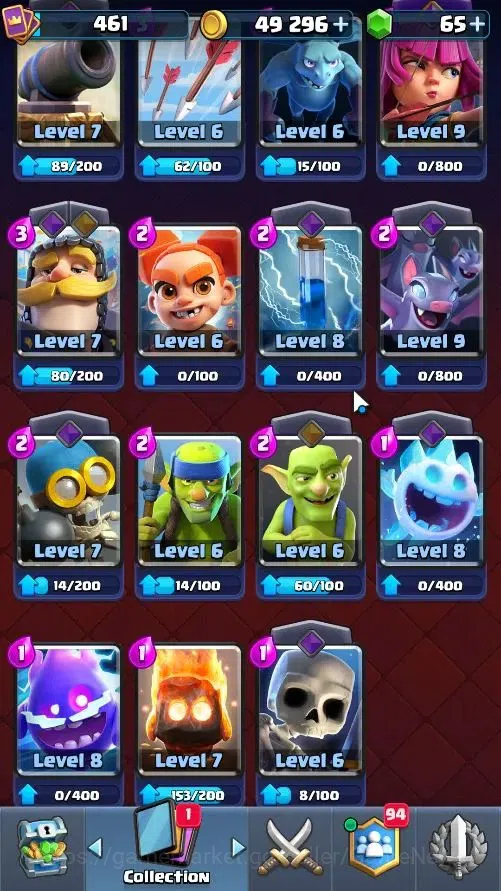 Clash Royale Accounts High-End Lv 461|KTL 10|Trophy 3579|Limited Skin|Card 57/122|4 EVO 0 Hero|1 Champ 3 Legend 15 Epic 15 18