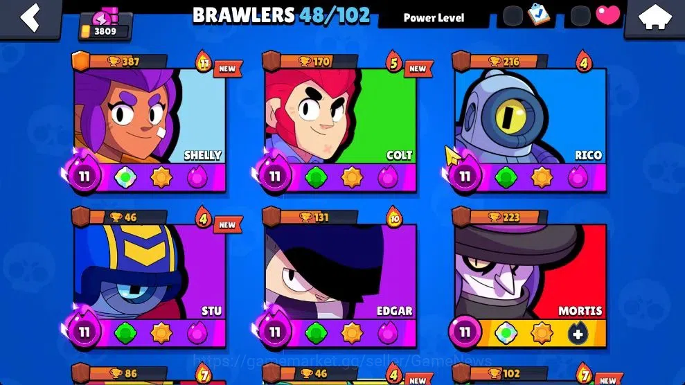 Brawl Stars Accounts 3809 Trophy|48 Brawlers 8 Max Lvl [Mortis,Leon,Max image 5