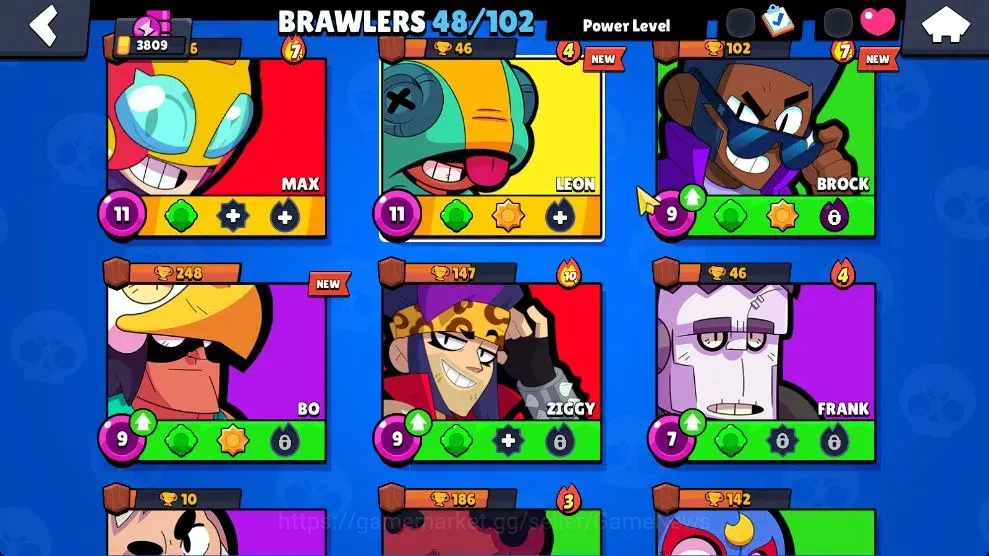 Brawl Stars Accounts 3809 Trophy|48 Brawlers 8 Max Lvl [Mortis,Leon,Max image 6