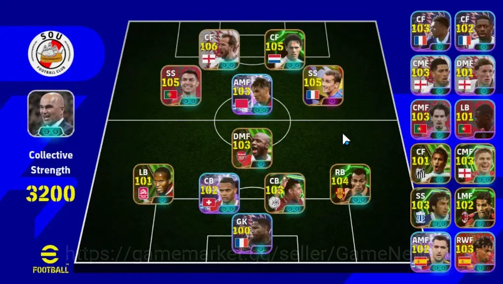 eFootball Accounts Legends & Iconic Players Android|3 Pack Englis,France,Portugal|Big time Griezman|Epic Harry Kane,Marco 1