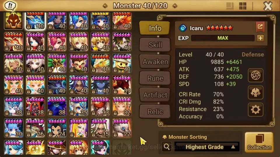 Summoners War: Sky Arena Accounts ASIA Lv 56|1 LD [Kiara]+Limit Zenitsu|13 Total NB5 image 10
