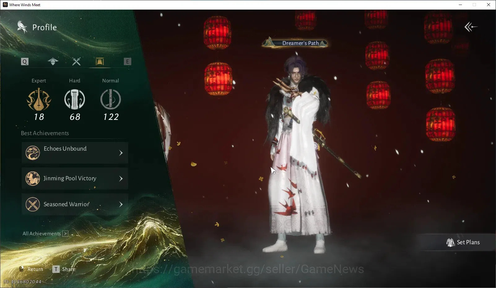 Where Winds Meet Accounts GLOBAL|Lv 95|29K GS|2 HC Used|Vermillion Dawnbreak,Twillight of Dragons|Crimson Curtain,Years of 3