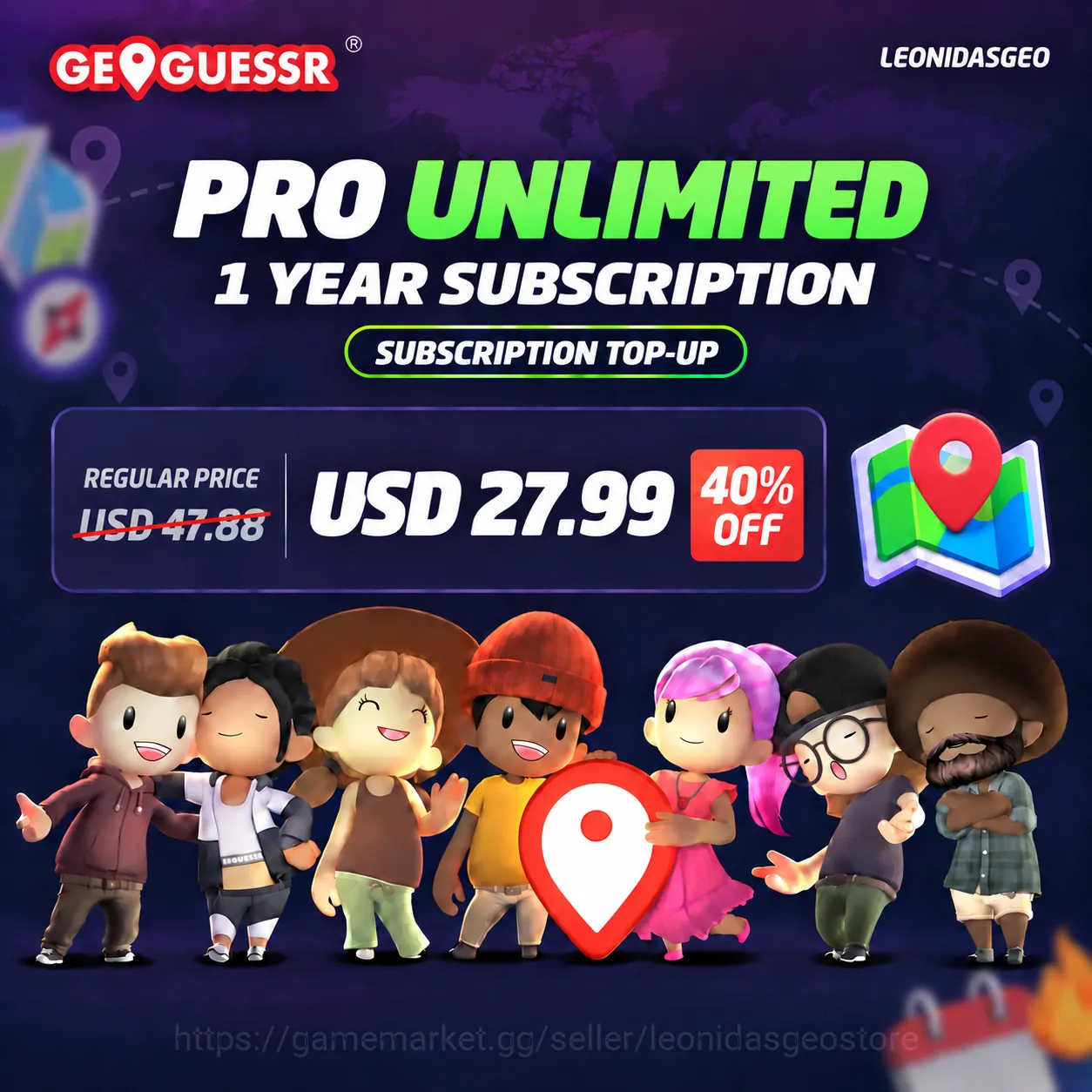 GeoGuessr Others GeoGuessr Subscription to YOUR ACCCOUNT | Pro Unlimited 1 Year 1