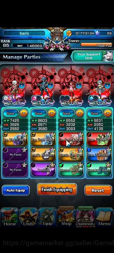 Grand Summoners Accounts Global|Rank 85|18 Ascend+7 TW|(Inumuta,Chloe,S Chl image 3