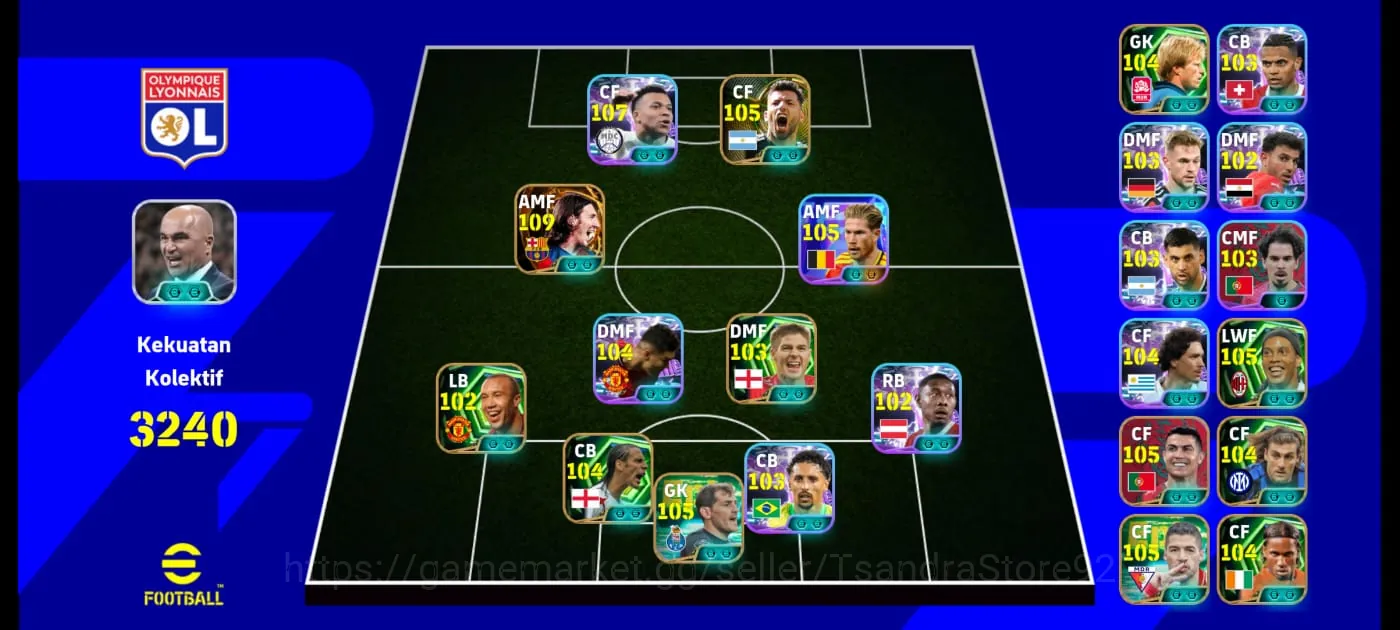 eFootball Accounts Meta Player FLASH SALE 6 Meneger Booster Collective 3240 || Messi Bight Time Blitz X Mbappe X Kevin De 1