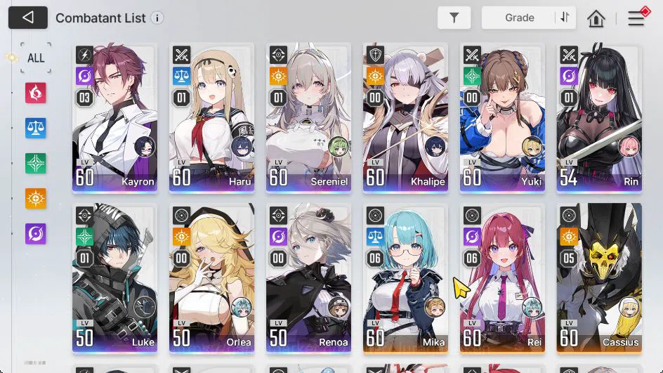 Chaos Zero Nightmare Accounts ASIA|Lv 54|9 SSR [(SerenielM1,Yuki)+Sign,HaruM1,KayronM3,RinM1,LukeM1,Khalipe,Orlea,Renoa]+21 3