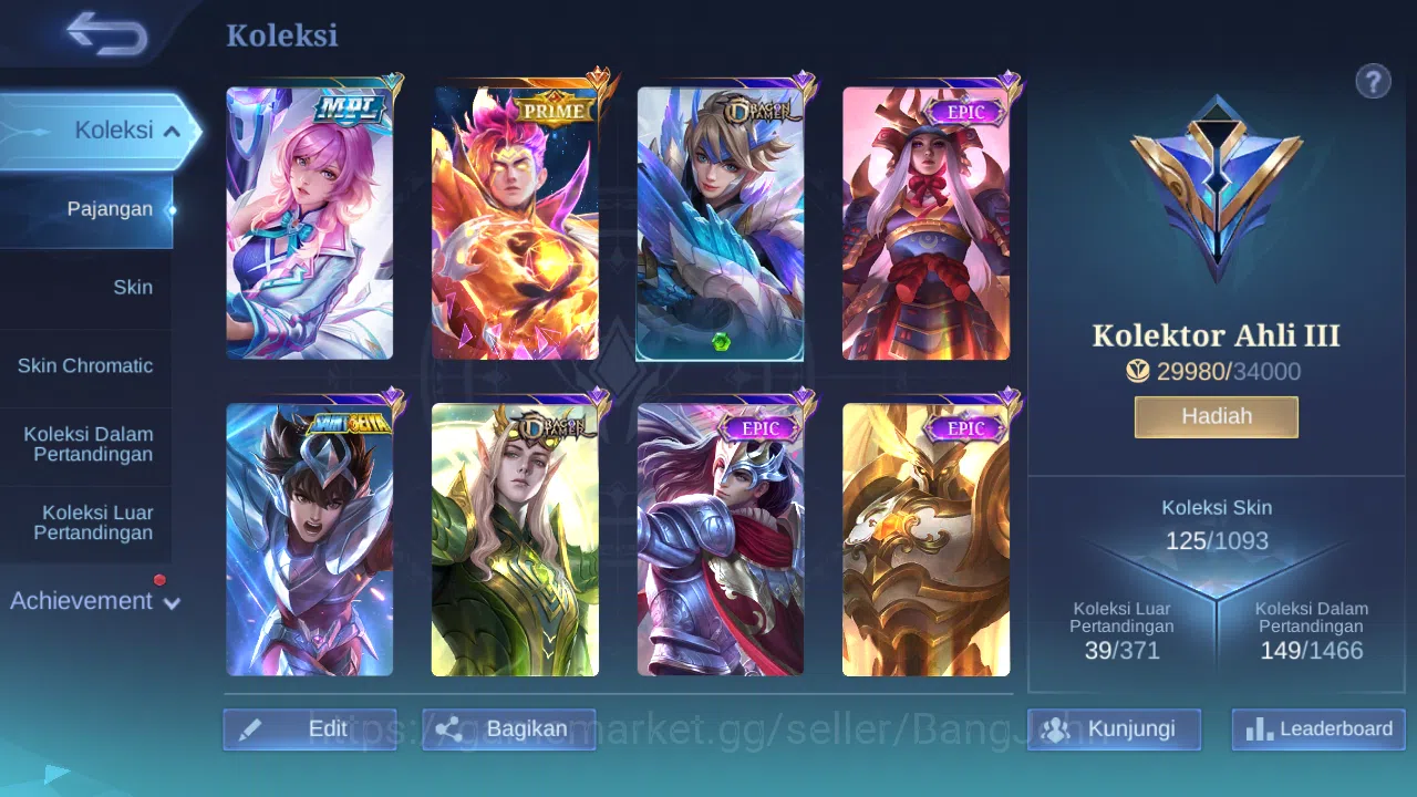 Mobile Legends: Bang Bang Accounts Hero 89 Skin 125 | Prime Claude | Lightborn Harith image 8