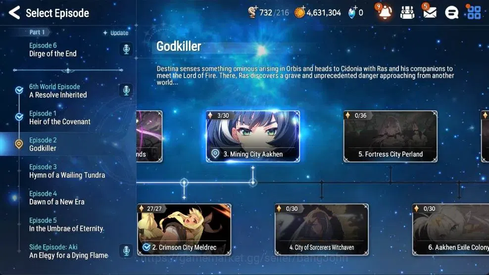 Epic Seven Accounts High-End Global Unverif | 3 ML(BArunka,MAKen,FCecilia)|PoH+Bless ON|Stigma 63K|Gold 4.6M |Log 16