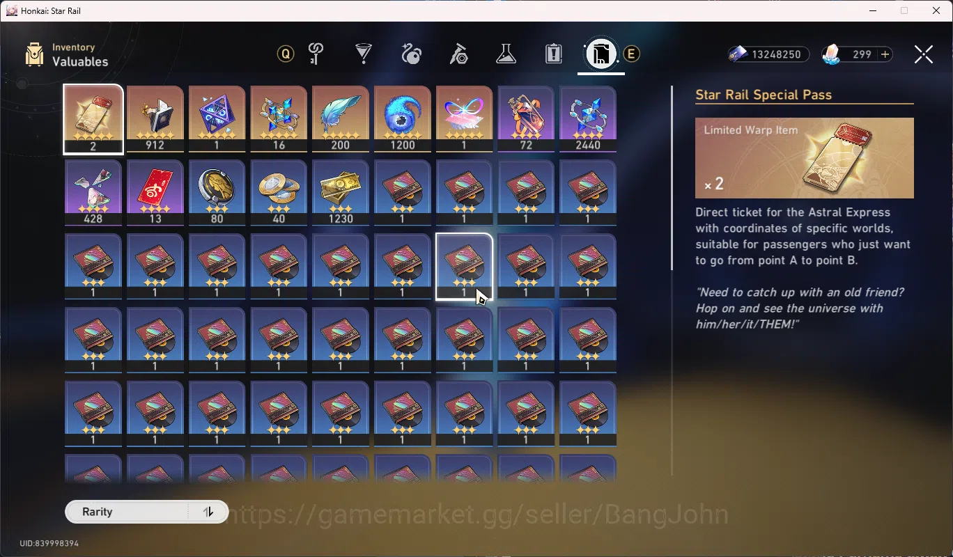 Honkai Star Rail Accounts Others ASIA | TL 56 | 4 Limit | yao Guang + Sign | Archer E1+sign | Sparkle | Danheng Pt | Ruan 12