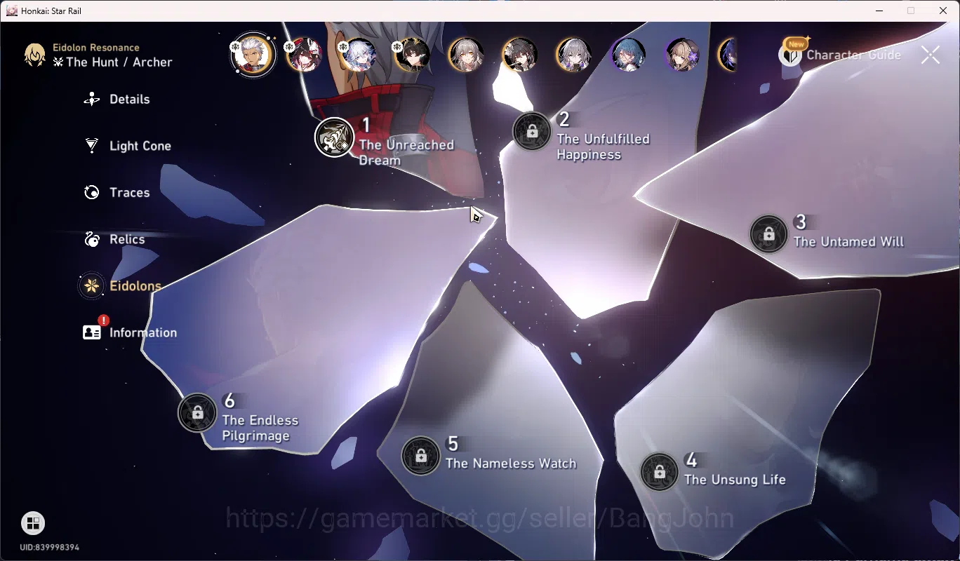 Honkai Star Rail Accounts Others ASIA | TL 56 | 4 Limit | yao Guang + Sign | Archer E1+sign | Sparkle | Danheng Pt | Ruan 3