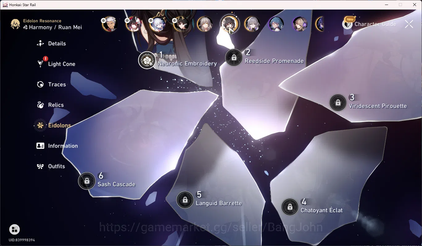 Honkai Star Rail Accounts Others ASIA | TL 56 | 4 Limit | yao Guang + Sign | Archer E1+sign | Sparkle | Danheng Pt | Ruan 4