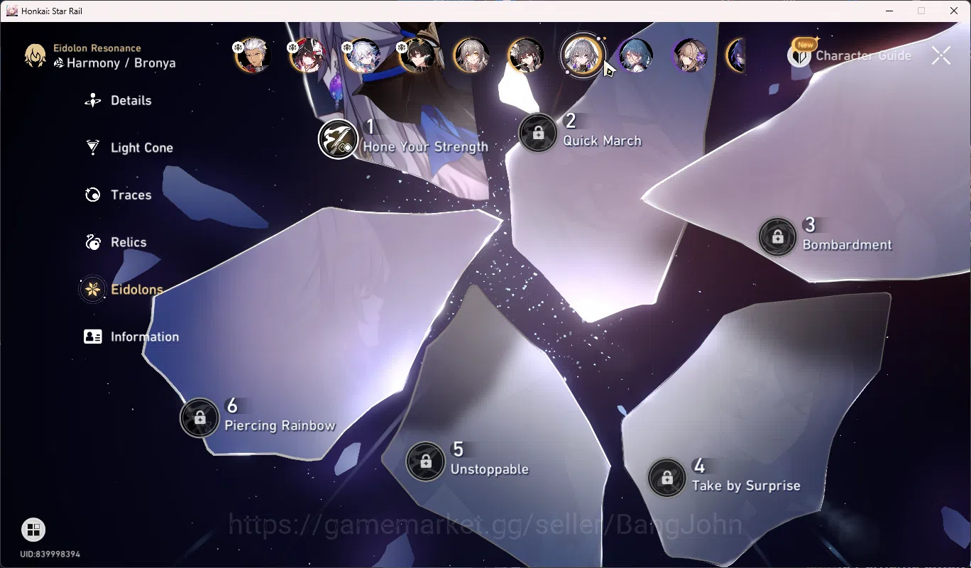 Honkai Star Rail Accounts Others ASIA | TL 56 | 4 Limit | yao Guang + Sign | Archer E1+sign | Sparkle | Danheng Pt | Ruan 5