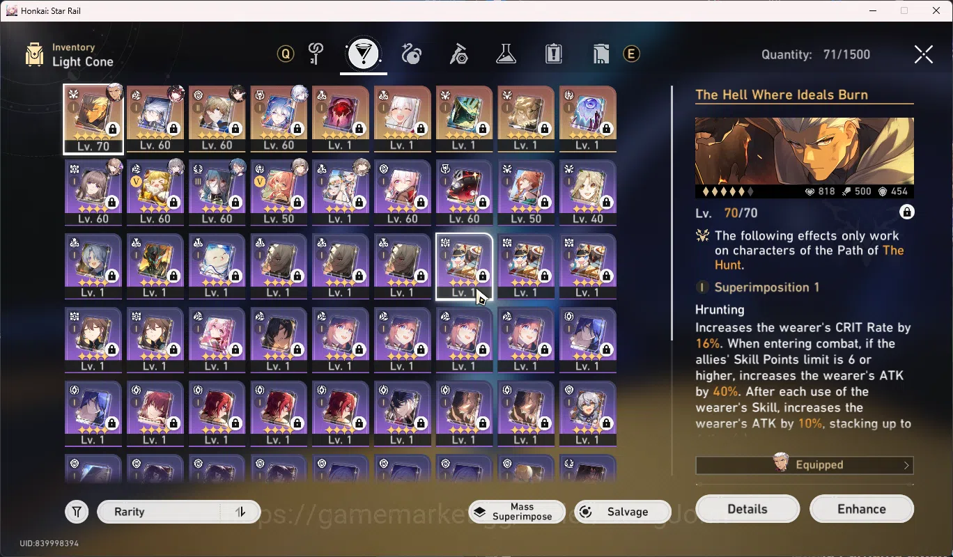 Honkai Star Rail Accounts Others ASIA | TL 56 | 4 Limit | yao Guang + Sign | Archer E1+sign | Sparkle | Danheng Pt | Ruan 6