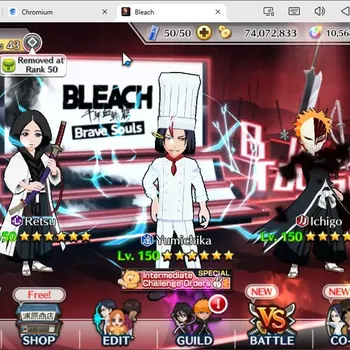 Bleach: Brave Souls Accounts High-End Global | 10568 Orb + 74M Coins|67K BP|Retsu,Yumichika,Ichigo |Many +4 Units