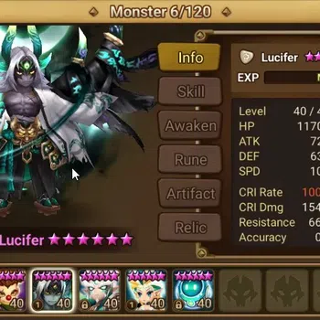 Summoners War: Sky Arena Accounts End-Game ASIA|Lv100|3 LD (Lucifer,Valantis,Asima) 94 NB5(Leo,Megumi