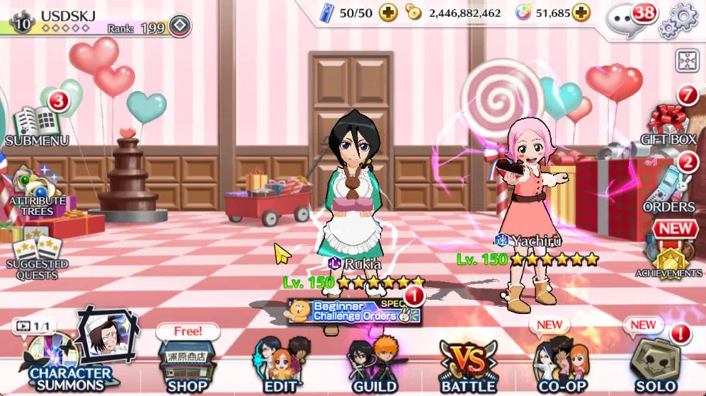 Bleach: Brave Souls Accounts Mid-Tier [GLOBAL]51K Orb|Rukia 10th Anniv,Valentine2026(Yachiru,Rukia),Byakuya