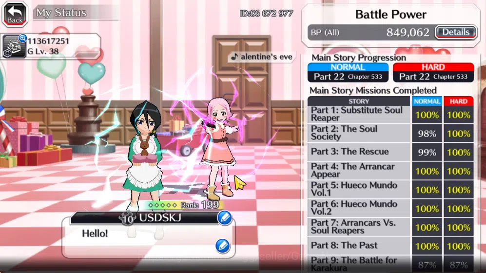 Bleach: Brave Souls Accounts Mid-Tier [GLOBAL]51K Orb|Rukia 10th Anniv,Valentine2026(Yachiru,Rukia),Byakuya 4