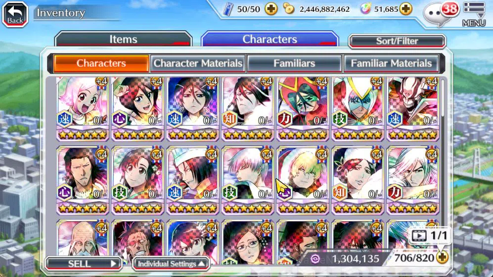 Bleach: Brave Souls Accounts Mid-Tier [GLOBAL]51K Orb|Rukia 10th Anniv,Valentine2026(Yachiru,Rukia),Byakuya 7