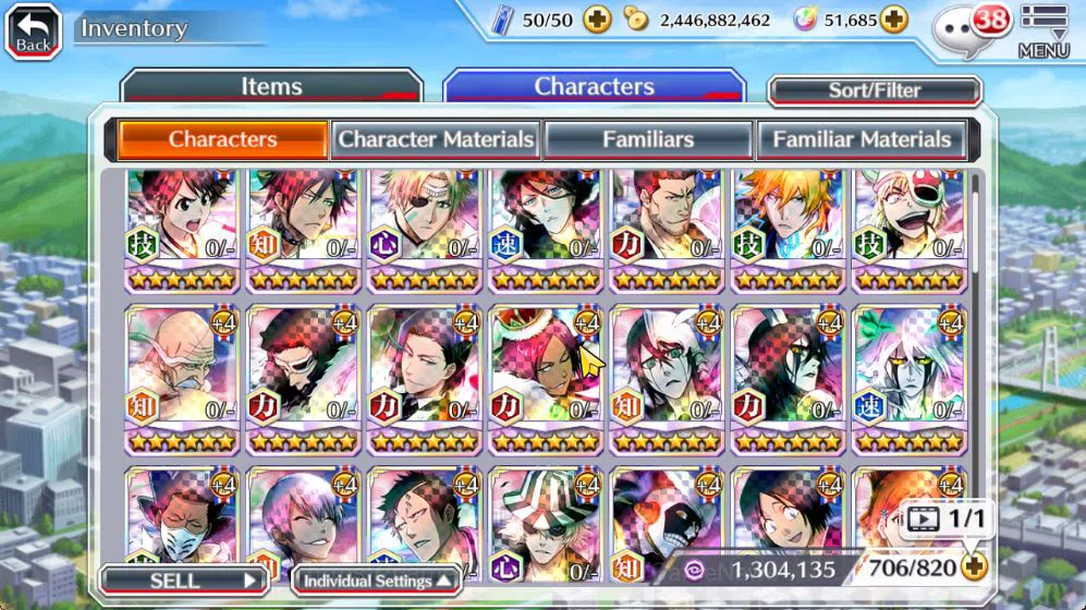 Bleach: Brave Souls Accounts Mid-Tier [GLOBAL]51K Orb|Rukia 10th Anniv,Valentine2026(Yachiru,Rukia),Byakuya 9