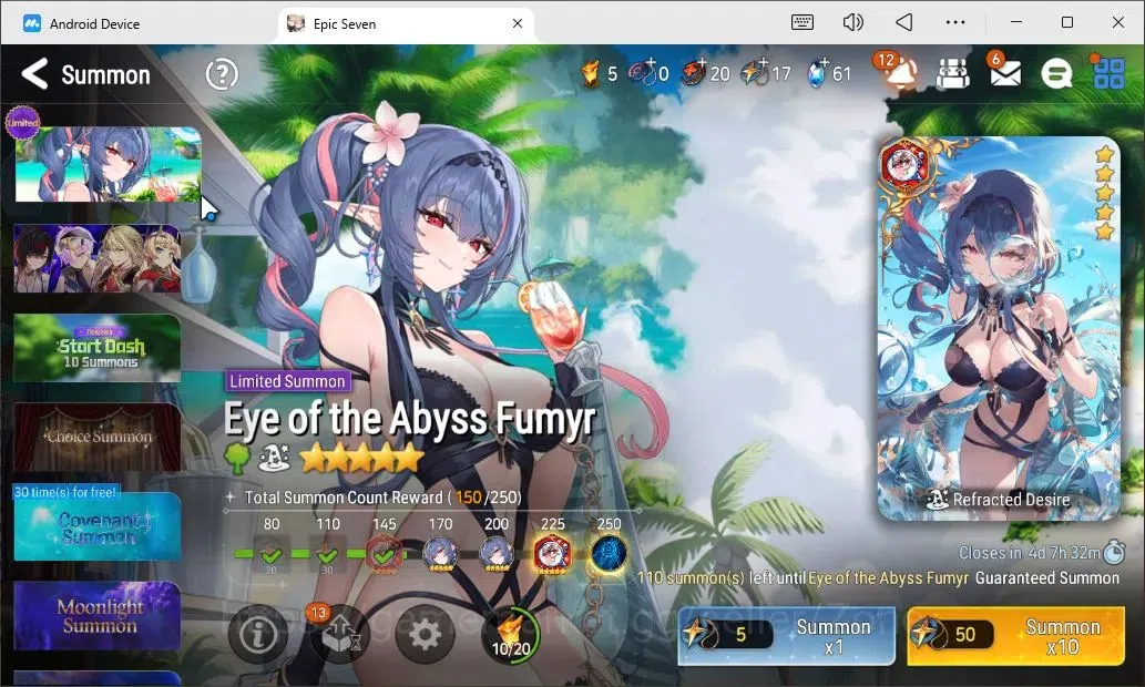 Epic Seven Accounts Starter Global Unverif|5 Moonlight 5★ :BA, LCB, SNY, TML|Rank 58|Starter|Stove(ES786Z) 4