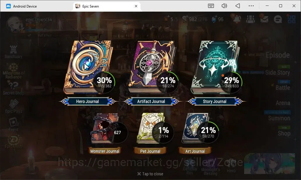 Epic Seven Accounts Starter Global Unverif|5 Moonlight 5★ :BA, LCB, SNY, TML|Rank 58|Starter|Stove(ES786Z) 6