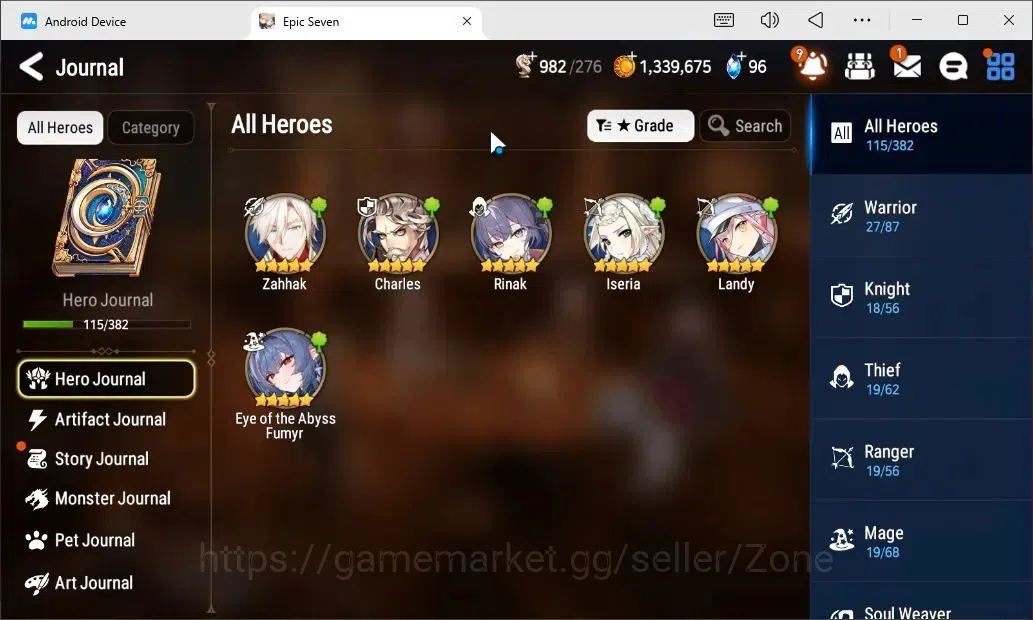 Epic Seven Accounts Starter Global Unverif|5 Moonlight 5★ :BA, LCB, SNY, TML|Rank 58|Starter|Stove(ES786Z) 8