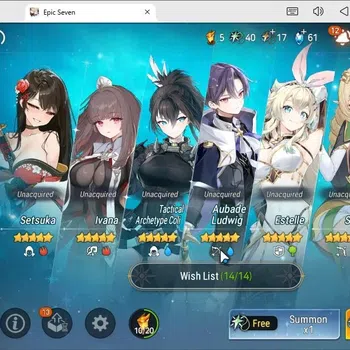 Epic Seven Accounts Starter Global Unverif|5 Moonlight 5★ :BA, LCB, SNY, TML|Rank 58|Starter|Stove(ES786Z)