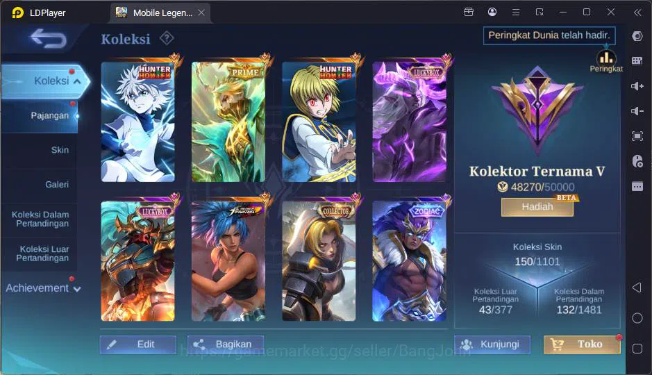 Mobile Legends: Bang Bang Accounts GLOBAL|Hero 74|Skin 150|HxH Harith+Julian,Prime Gr image 20