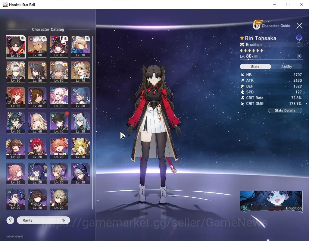 Honkai Star Rail Accounts Others Asia|TL 65|5 Limited|(Archer E1,Rin Tohsaka)+Sign Sparkle,Firefly & Ruan Mei|Female 1