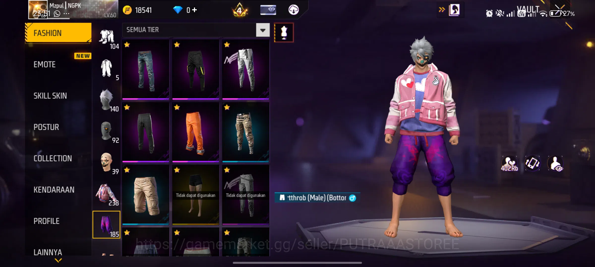 Free Fire Accounts FOR INDONESIA - BUNDLE BERUBAH -  MAX 1 - BUNDLE NARUTO - akun free fire murah dan bagus - dana pelajar 9