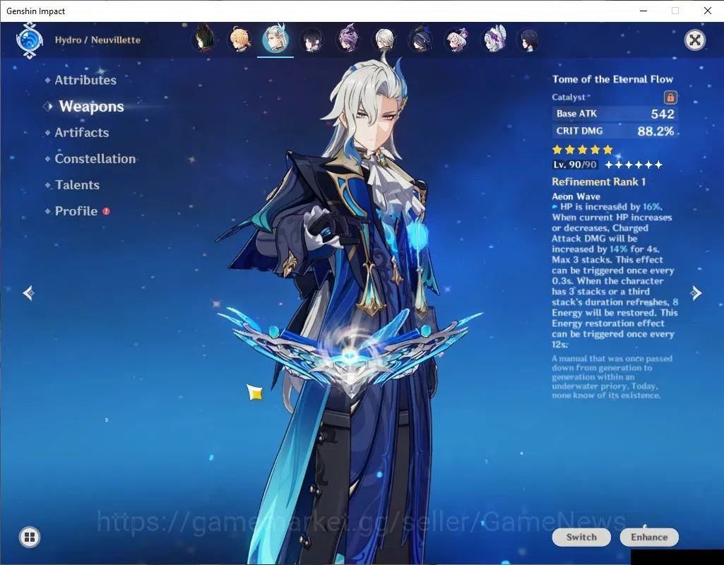 Genshin Impact Accounts ASIA|AR60|PremTeam Skirk|13 Limit+8(*5WeP)|(Neuvil image 5