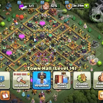 Clash of Clans Accounts High-End LV 140|TH 14|HH 8|BH 9|Limited Skin|BK 60,AQ 70,MP 34,GW 41,RC 25|BM 6/BC 15|CN OFF|1K