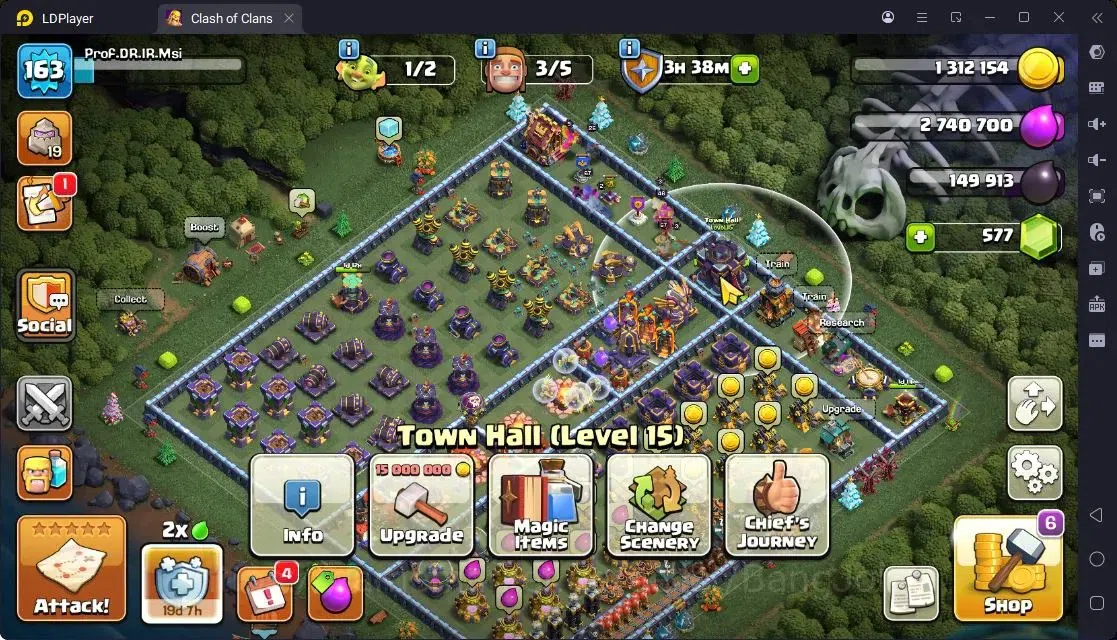 Clash of Clans Accounts High-End TH 14-BH 9|LVL163|BK67,AQ67,MP40,GW46,RC26.DD10|BM16,BC15|5 Legend skin & 3 Gold|Gem 4