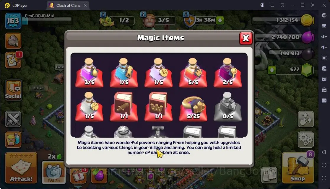 Clash of Clans Accounts High-End TH 14-BH 9|LVL163|BK67,AQ67,MP40,GW46,RC26.DD10|BM16,BC15|5 Legend skin & 3 Gold|Gem 5