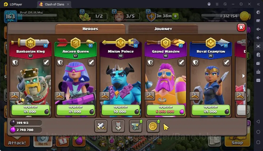 Clash of Clans Accounts High-End TH 14-BH 9|LVL163|BK67,AQ67,MP40,GW46,RC26.DD10|BM16,BC15|5 Legend skin & 3 Gold|Gem 8