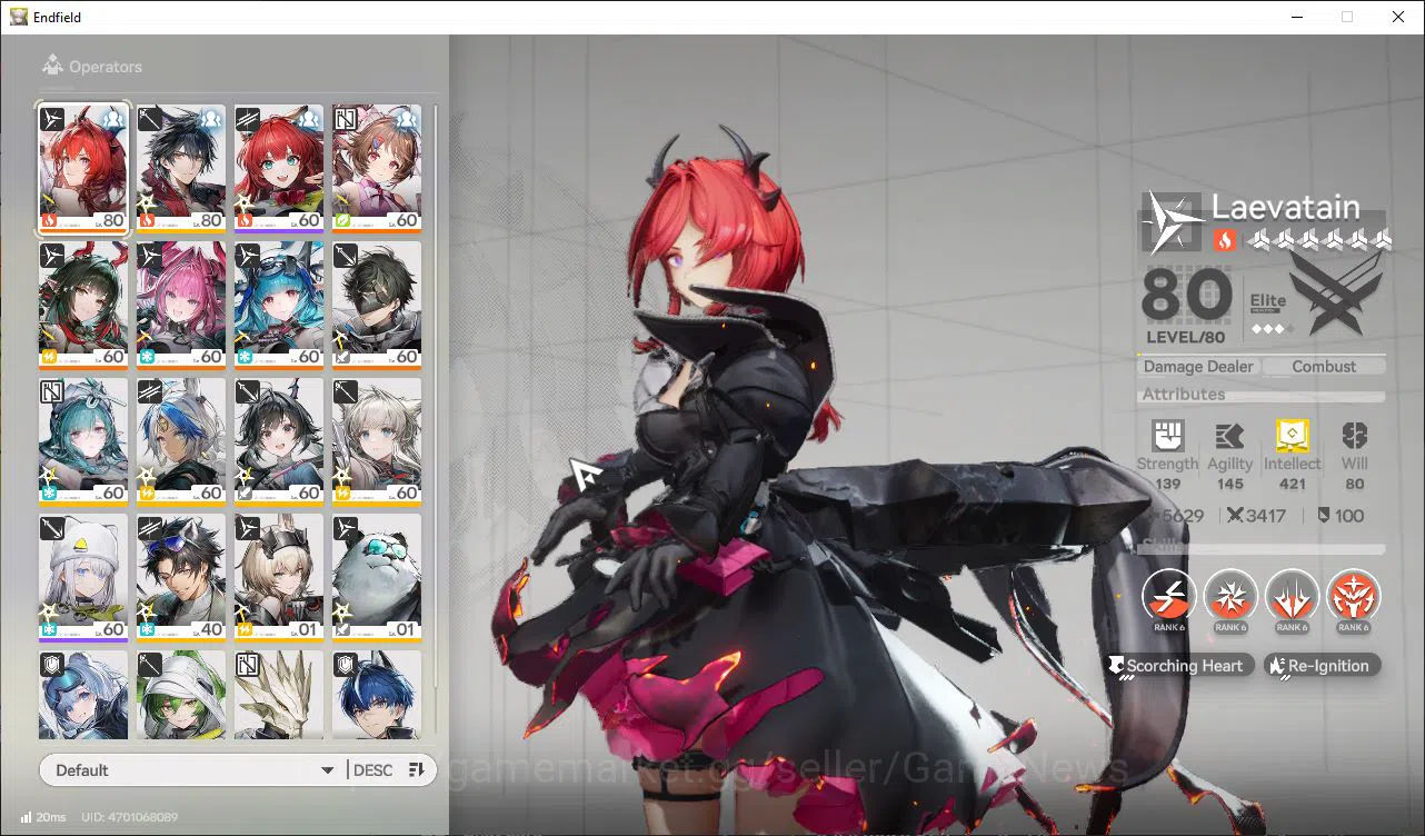 Arknights: Endfield Accounts ASIA|Lv53|5SSR(3Limit)+9(*6WP)|Laevatain+Sign,Fang image 2