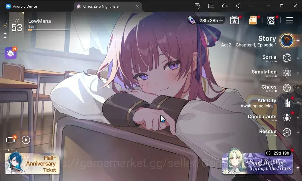 Chaos Zero Nightmare Accounts ASIA|Lv 53|7K Crys|11 SSR[(SerenielM4,Heidemarie,C image 1