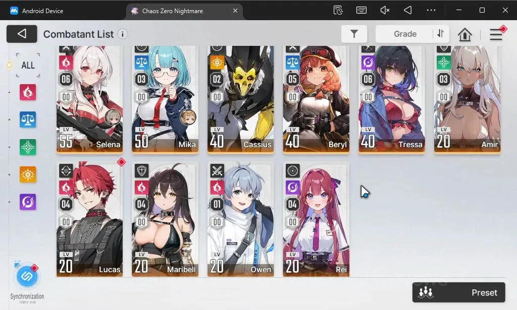 Chaos Zero Nightmare Accounts ASIA|Lv 53|7K Crys|11 SSR[(SerenielM4,Heidemarie,C image 4