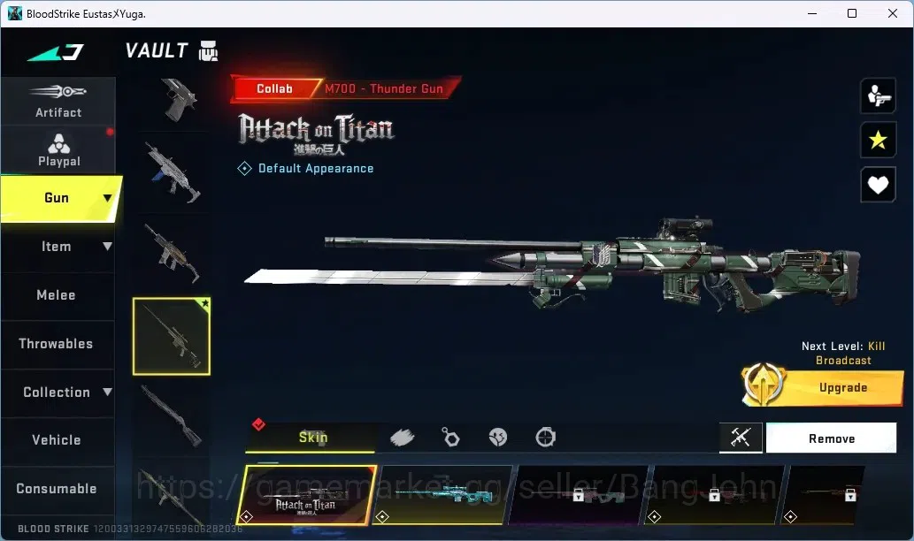 Blood Strike Accounts ASIA | 3 AOT Guns: KAG-6,M700,FAL|1 AOT Striker: M image 3